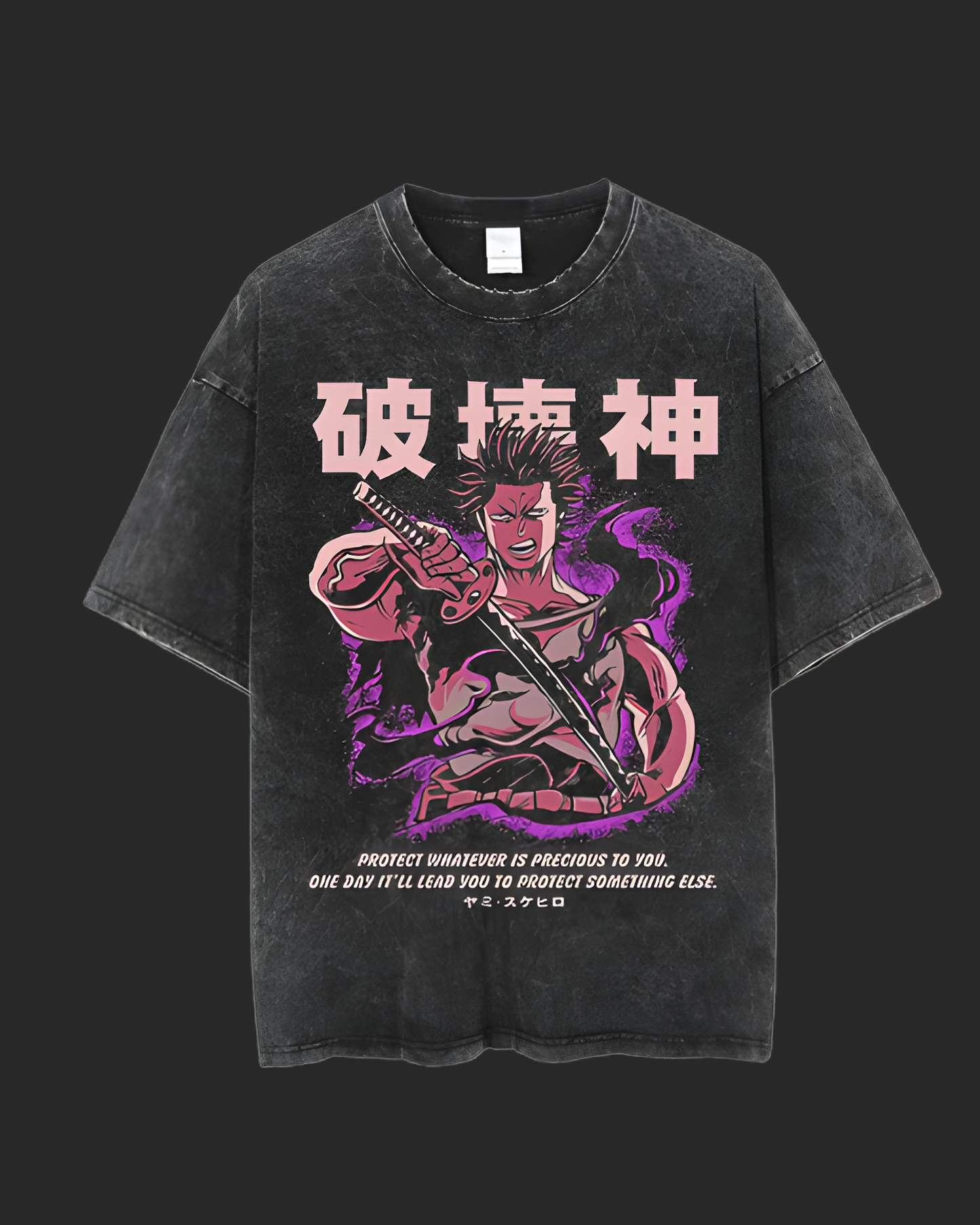 " CAPTAIN YAMI " BLACK CLOVER ACID TEE