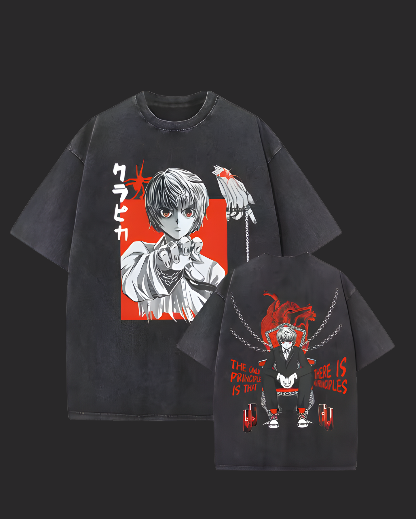 " KURAPIKA SCARLET OATH " HxH 2SIDED ACID TEE