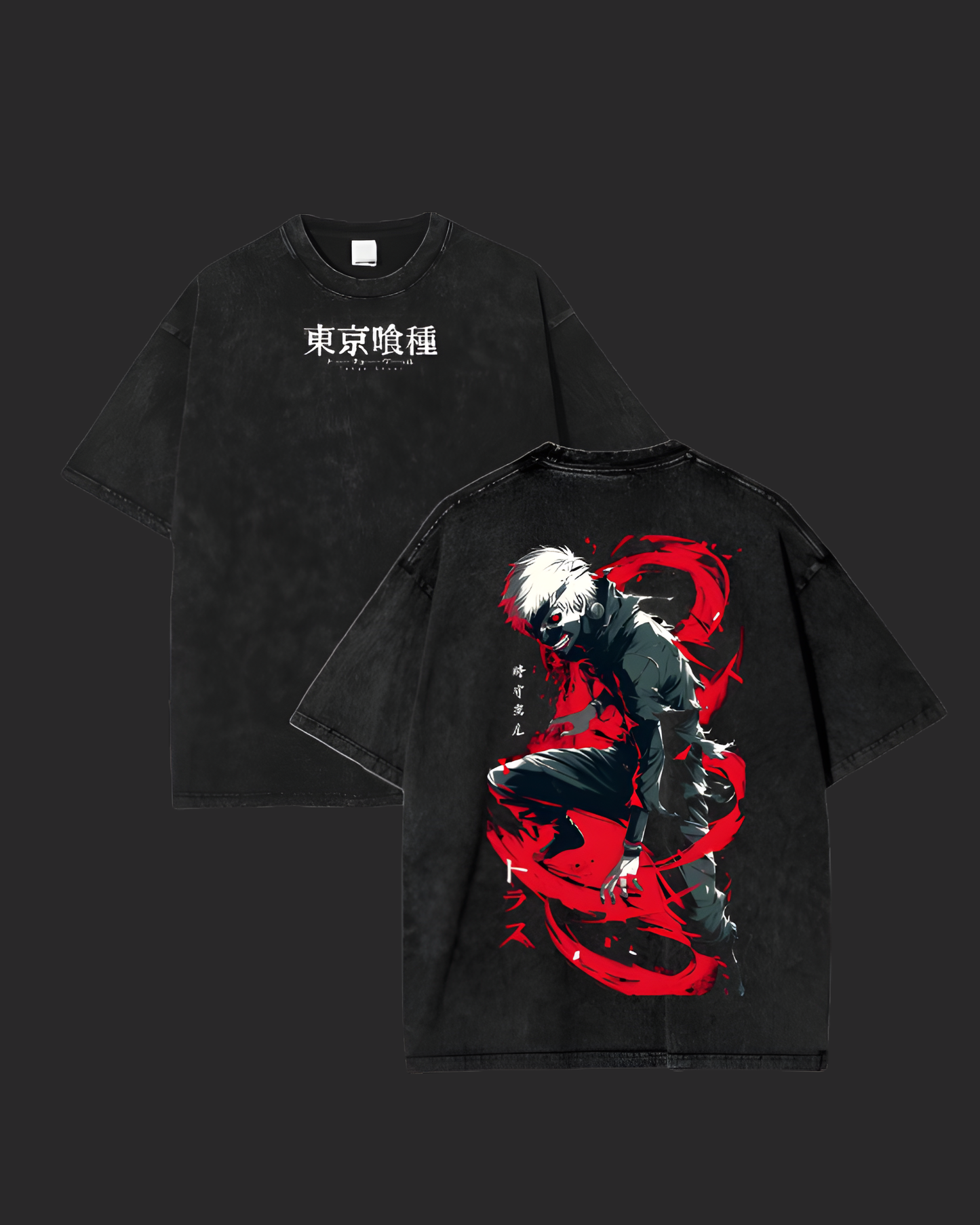 " K A N E K I 2 " TOKYO GHOUL 2SIDED ACID TEE