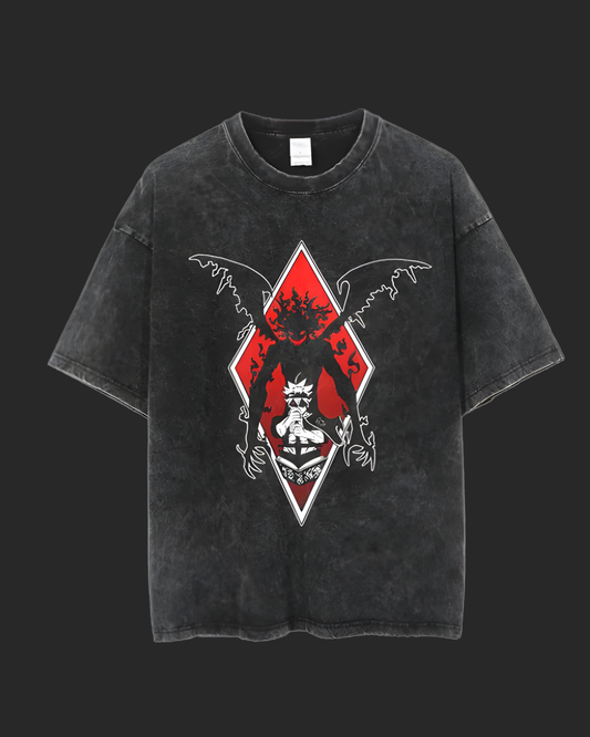 " ASTA X LIEBE IN DIAMOND " BLACK CLOVER ACID TEE