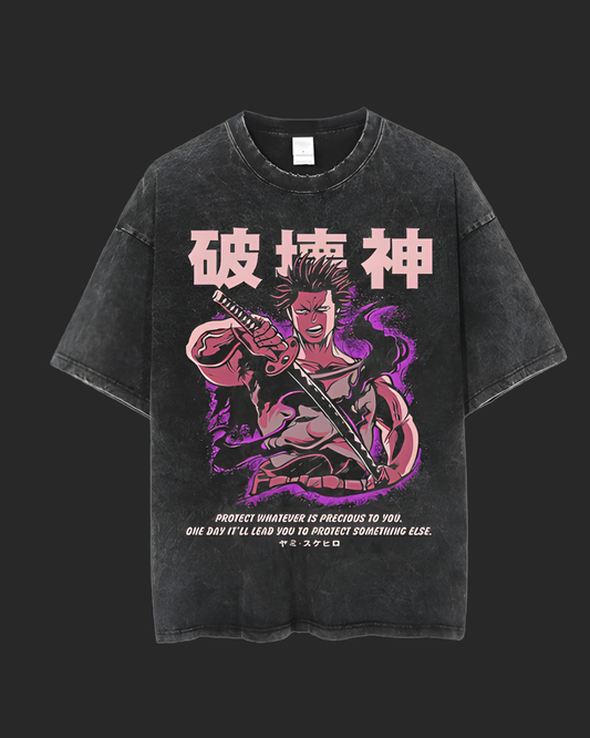 " CAPTAIN YAMI " BLACK CLOVER ACID TEE