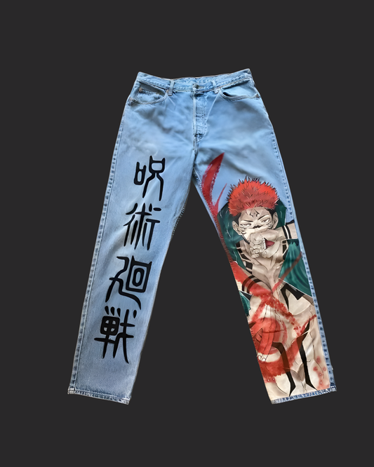 " SUKUNA " IN DENIM PANTS
