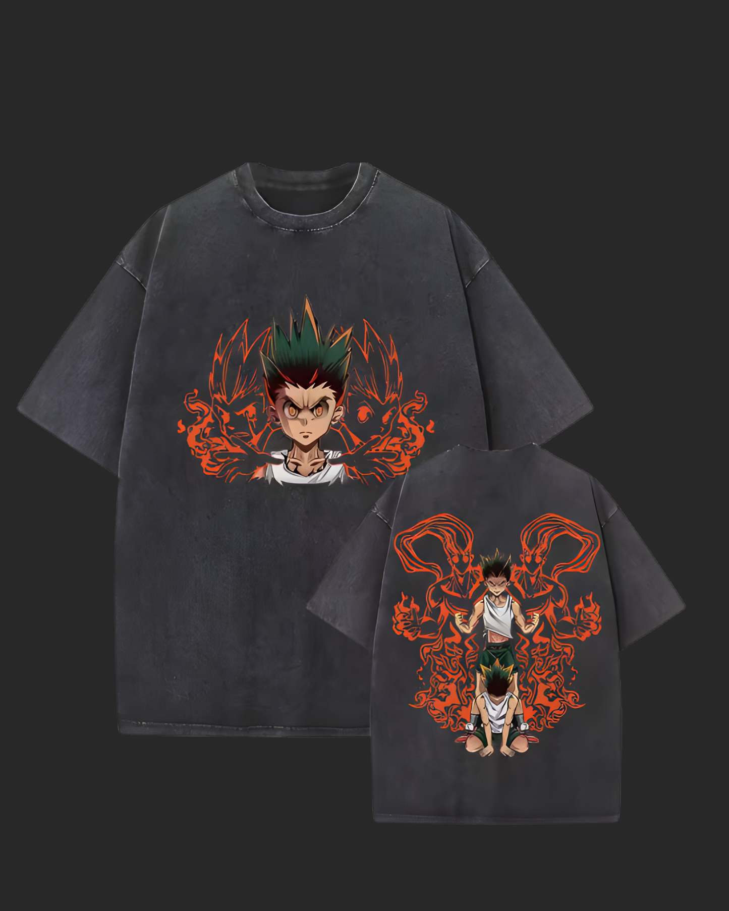 " GON LOST IN RAGE " HxH 2SIDED ACID TEE